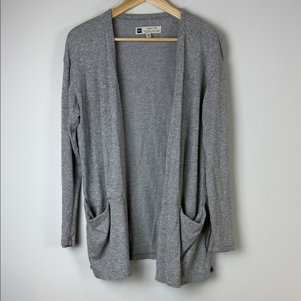 MEC Women's Gray Open Organic Cotton Cardigan Sweater Size XS